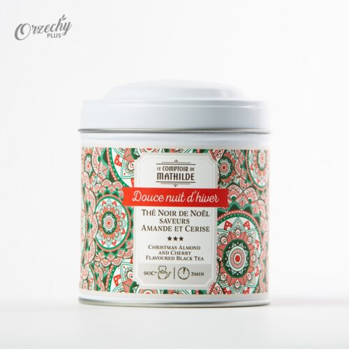 Świąteczna czarna herbata migdałowo wiśniowa „MATHILDE“, 100 g