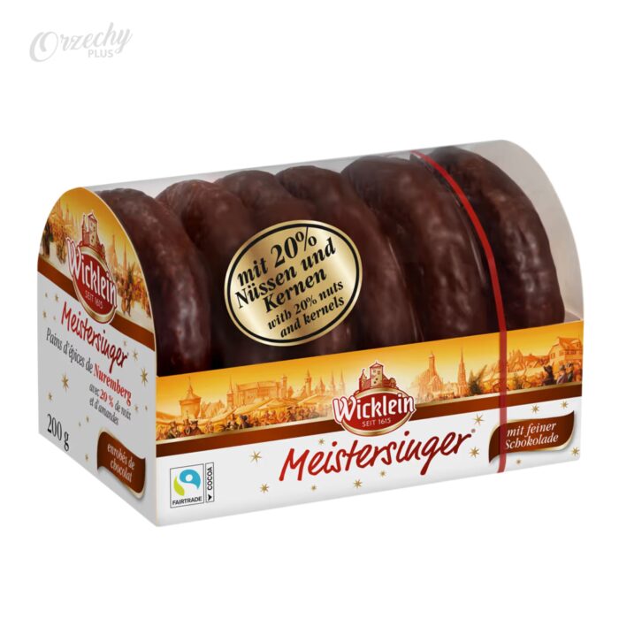 Pierniki „Wicklein” w ciemnej czekoladzie w pudełku, 200 g