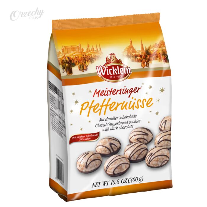 Pierniki „Wicklein” z lukrem, dekorowane ciemną czekoladą, 300 g